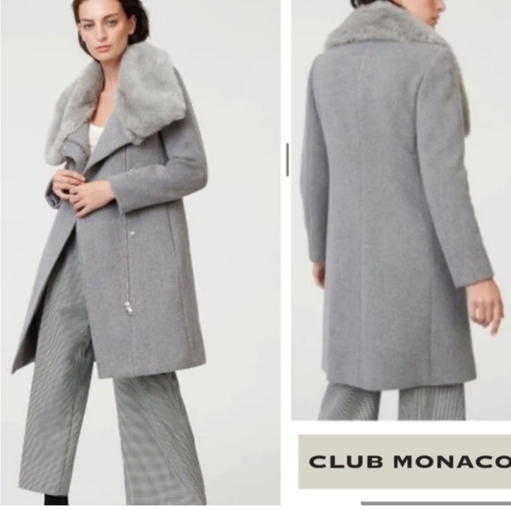 Wool blend club monaco evangah pea coat old money